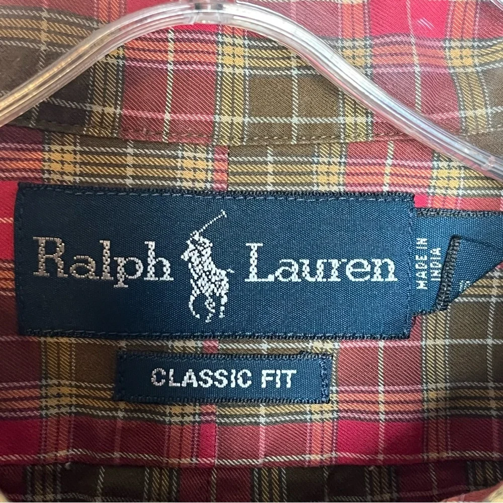 Polo Ralph Lauren Sz XL Plaid Check Classic Fit Button Down Shirt Long Sleeve